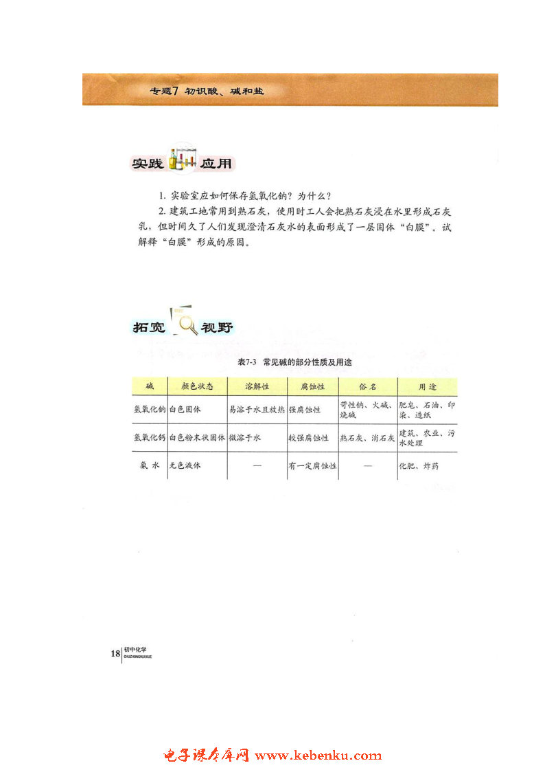 单元2 几种常见的酸和碱(11)