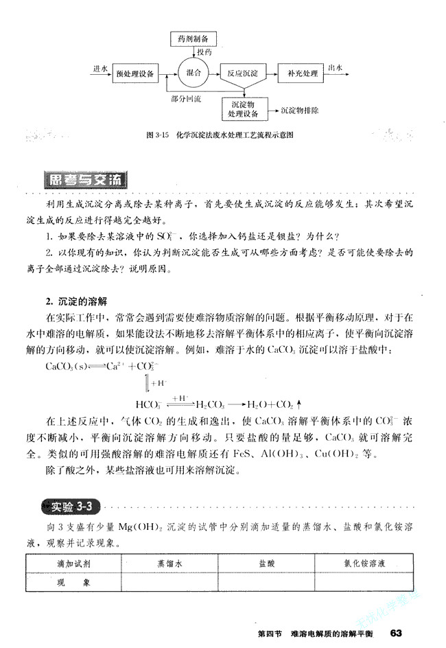 第四节 难溶电解质的溶解平衡(3)