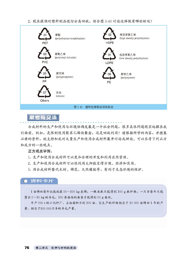 课题3 高分子化合物与材料(10)