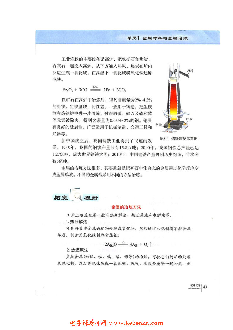 单元1 金属材料与金属冶炼(6)