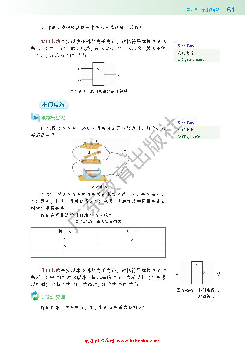 第六节 走进门电路(3)