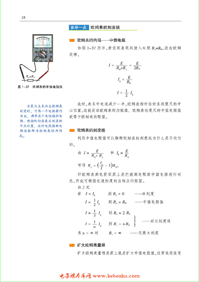 「1」.5 多用电表测量电阻电路的分析(2)