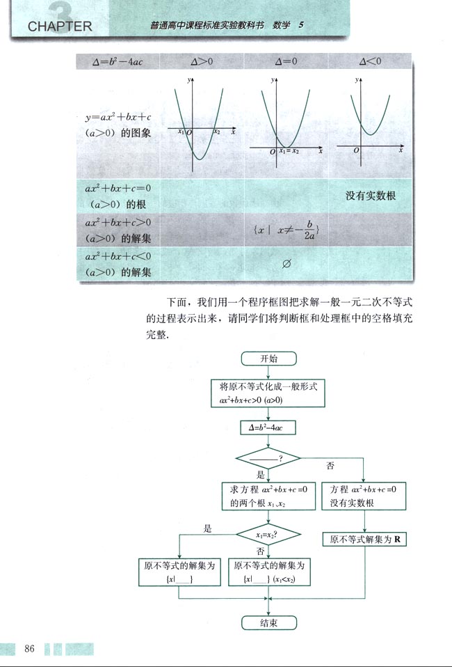 「3」.2 一元二次不等式及其解法(3)