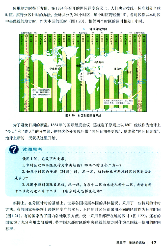 第三节 地球的运动 地球自转示意(5)