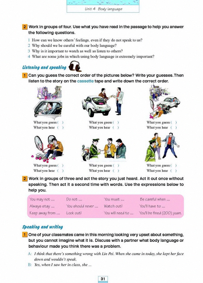 Unit 4 Body language(7)