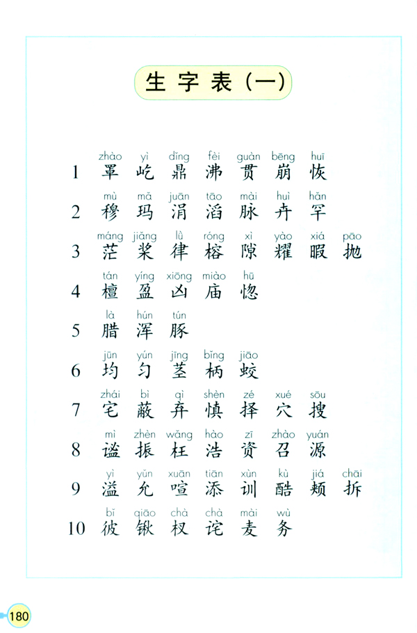 生字表（一）