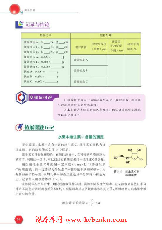 课题2 镀锌铁皮锌镀层厚度的测定(3)