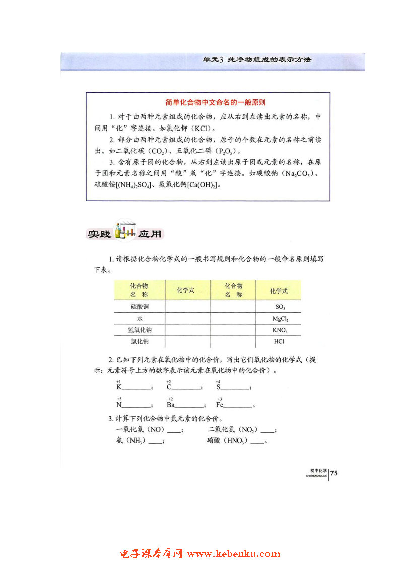 单元3 纯净物组成的表示方法(5)