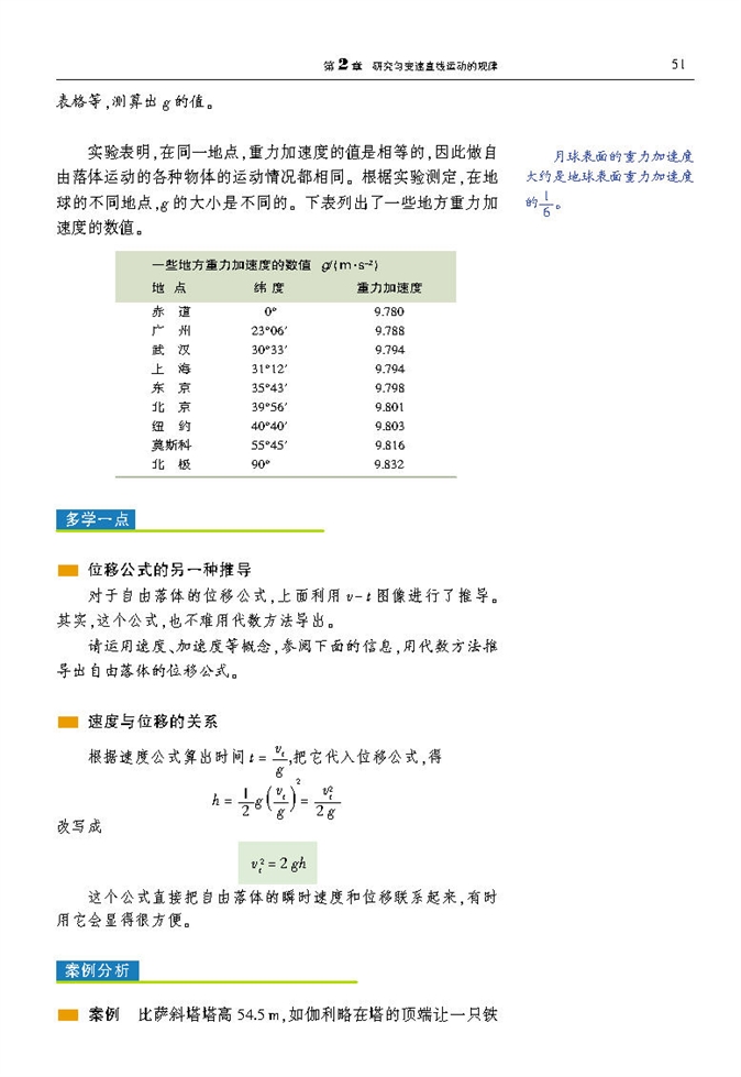 自由落体运动的规律(3)