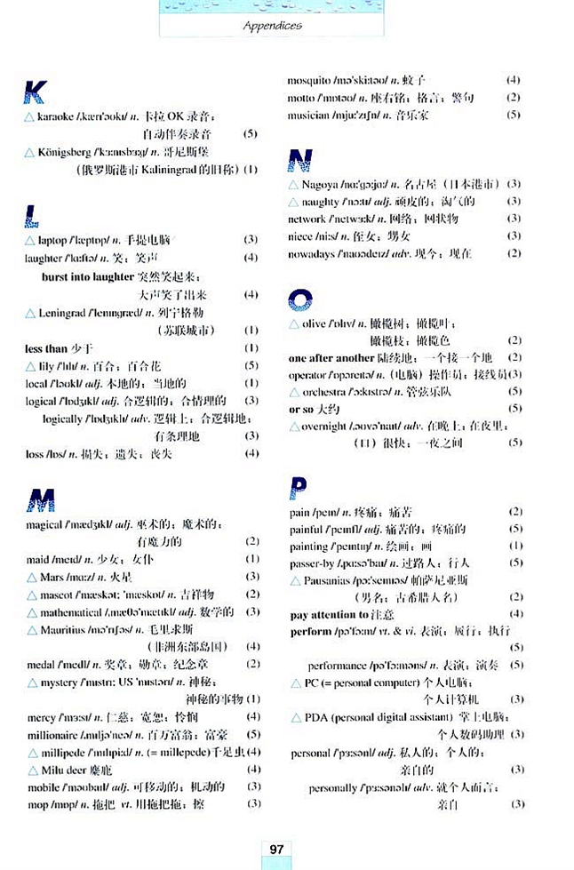 Vocabulary(词汇表)(4)