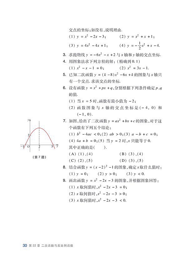 二次函数与一元二次方程(5)