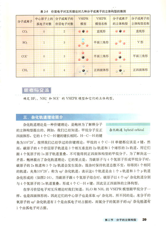 第二节 分子的立体结构(5)