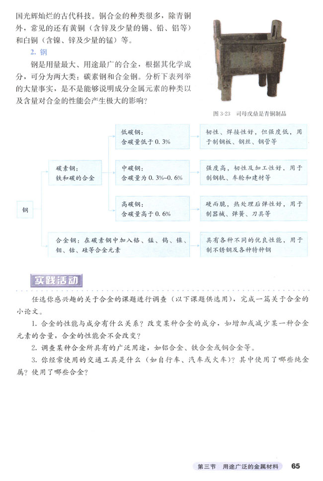 第三节 用途广泛的金属材料(2)