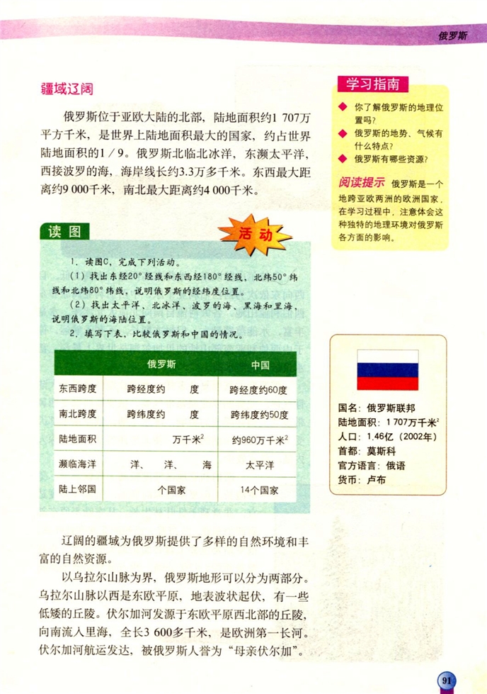 第五节 俄罗斯(2)