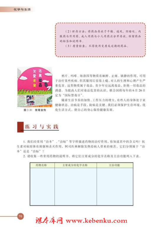 第四单元 造福人类健康的化学药物(10)