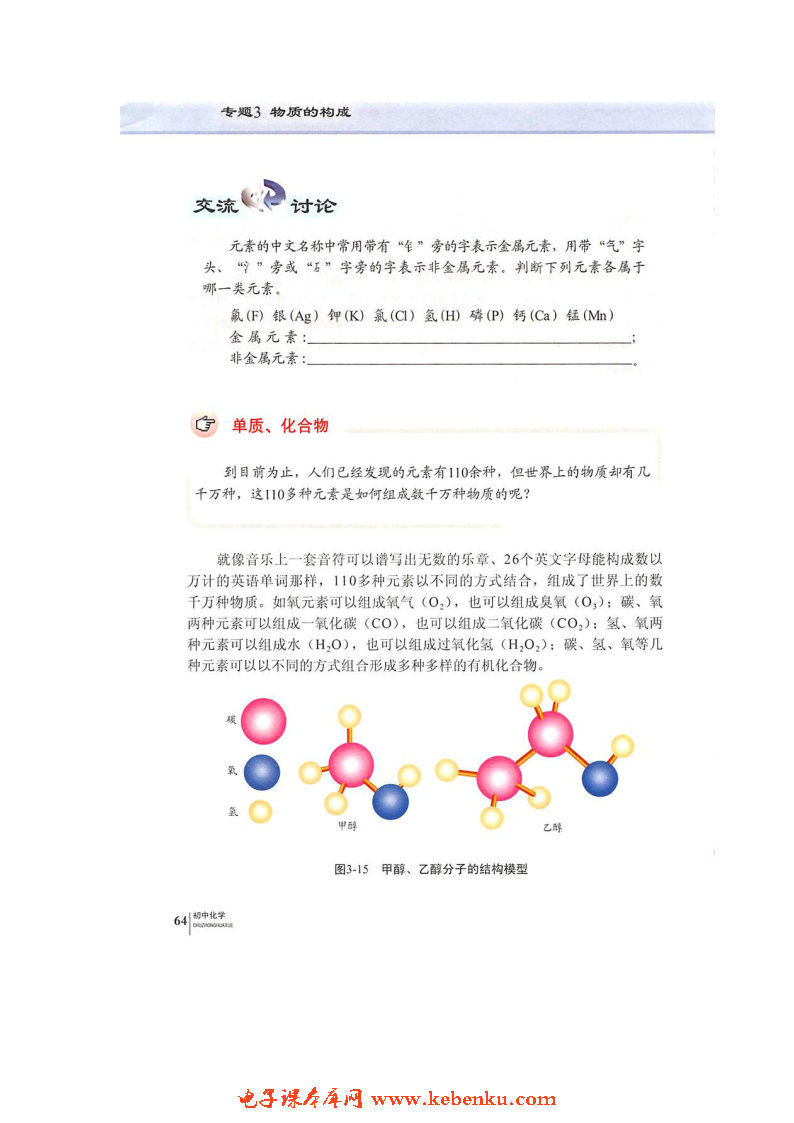 单元2 组成物质的元素(3)