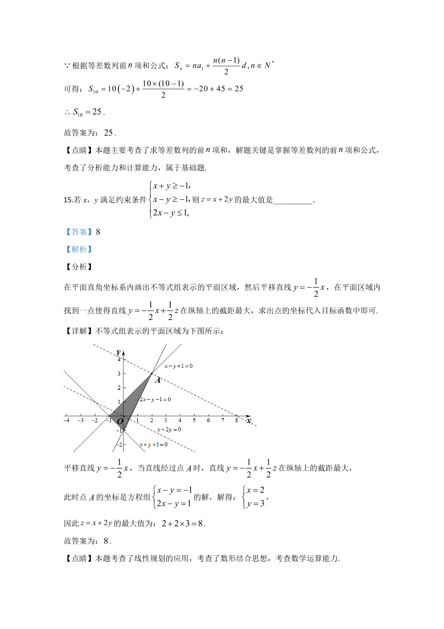  新课标Ⅱ 2020年高考数学试卷 文科（含解析）