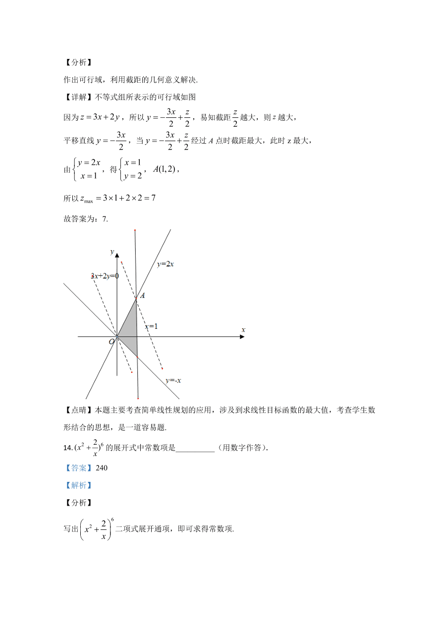 2020年高考数学理科（全国卷Ⅲ） (含答案）