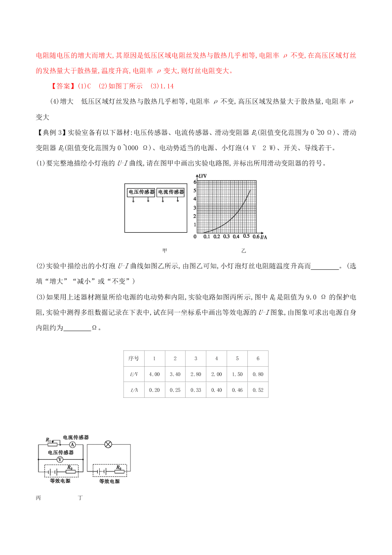 2020-2021年高考物理必考实验九：测绘小电珠的伏安特性曲线