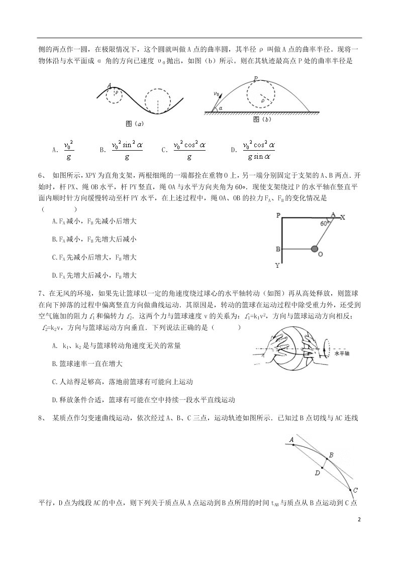 河南省洛阳一高2021届高三物理9月月考试题