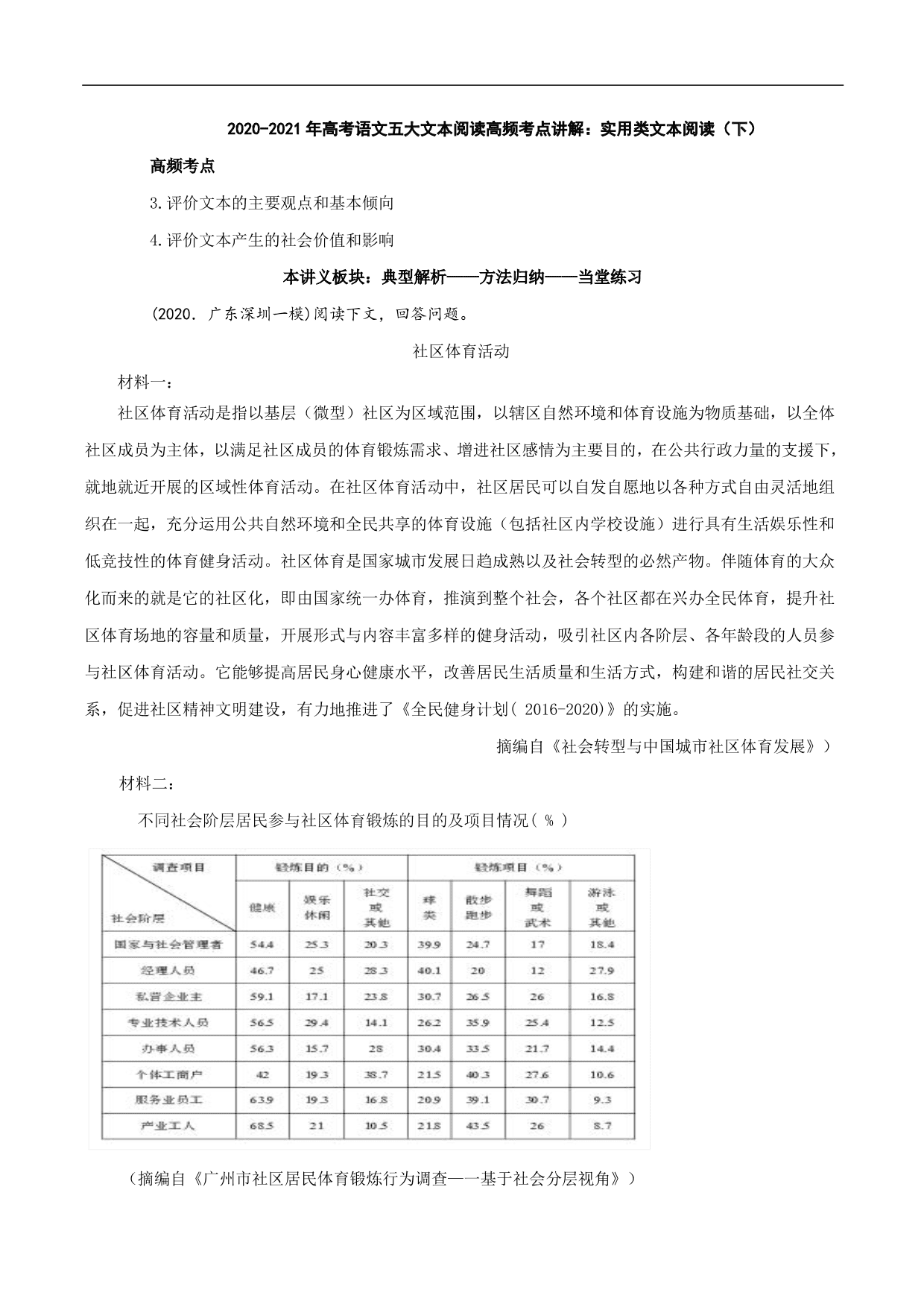 2020-2021年高考语文五大文本阅读高频考点讲解：实用类文本阅读（下）