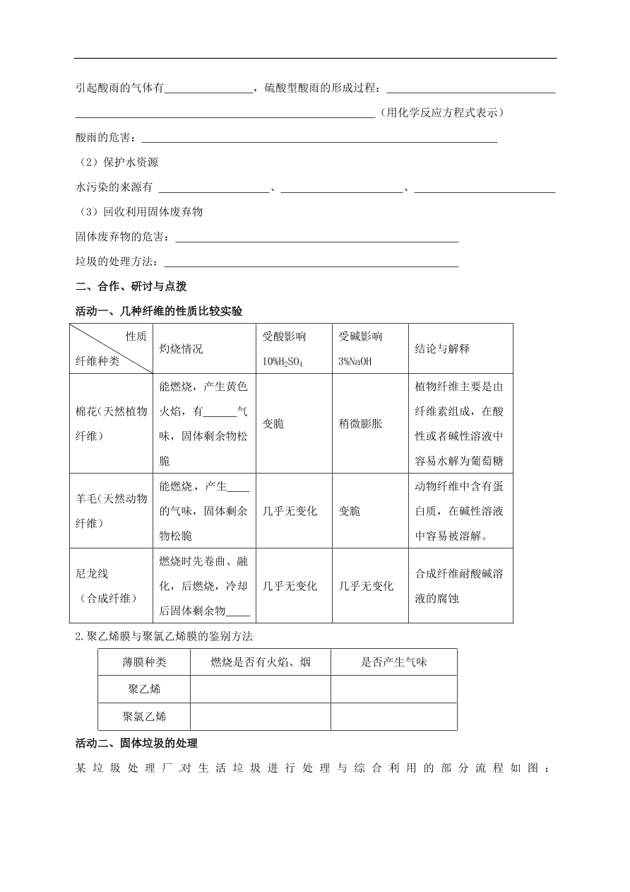 中考化学一轮复习专题训练  17化学与社会发展