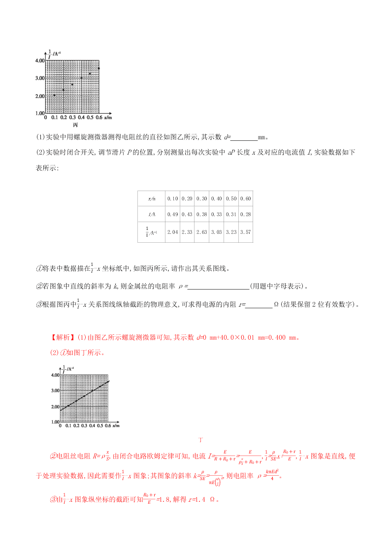 2020-2021年高考物理必考实验八：测定金属丝电阻率