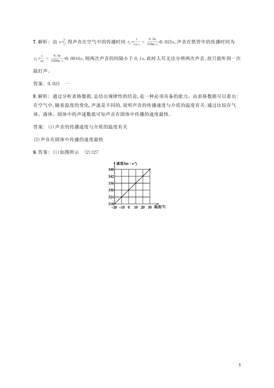 人教版八年级物理上册2.1声音的产生与传播课后习题及答案