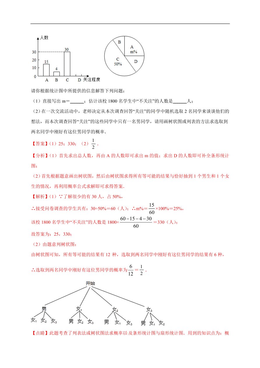 2020-2021学年初三数学第二十五章 概率初步（能力提升）