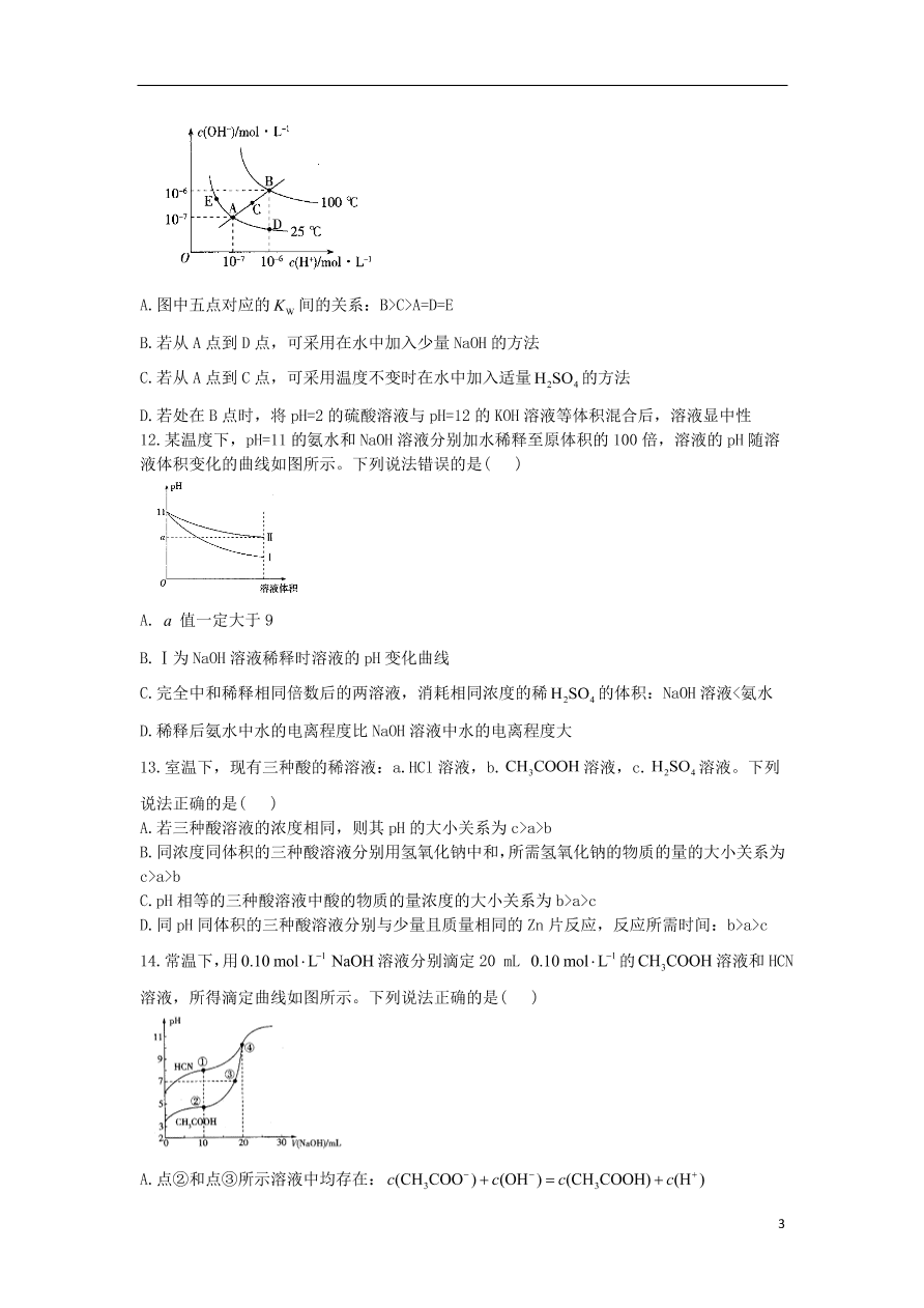 山东省济南市商河县第一中学2020-2021学年高二化学10月月考试题