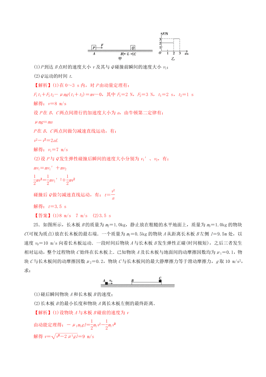 2020-2021年高考物理重点专题讲解及突破07：碰撞与动量守恒