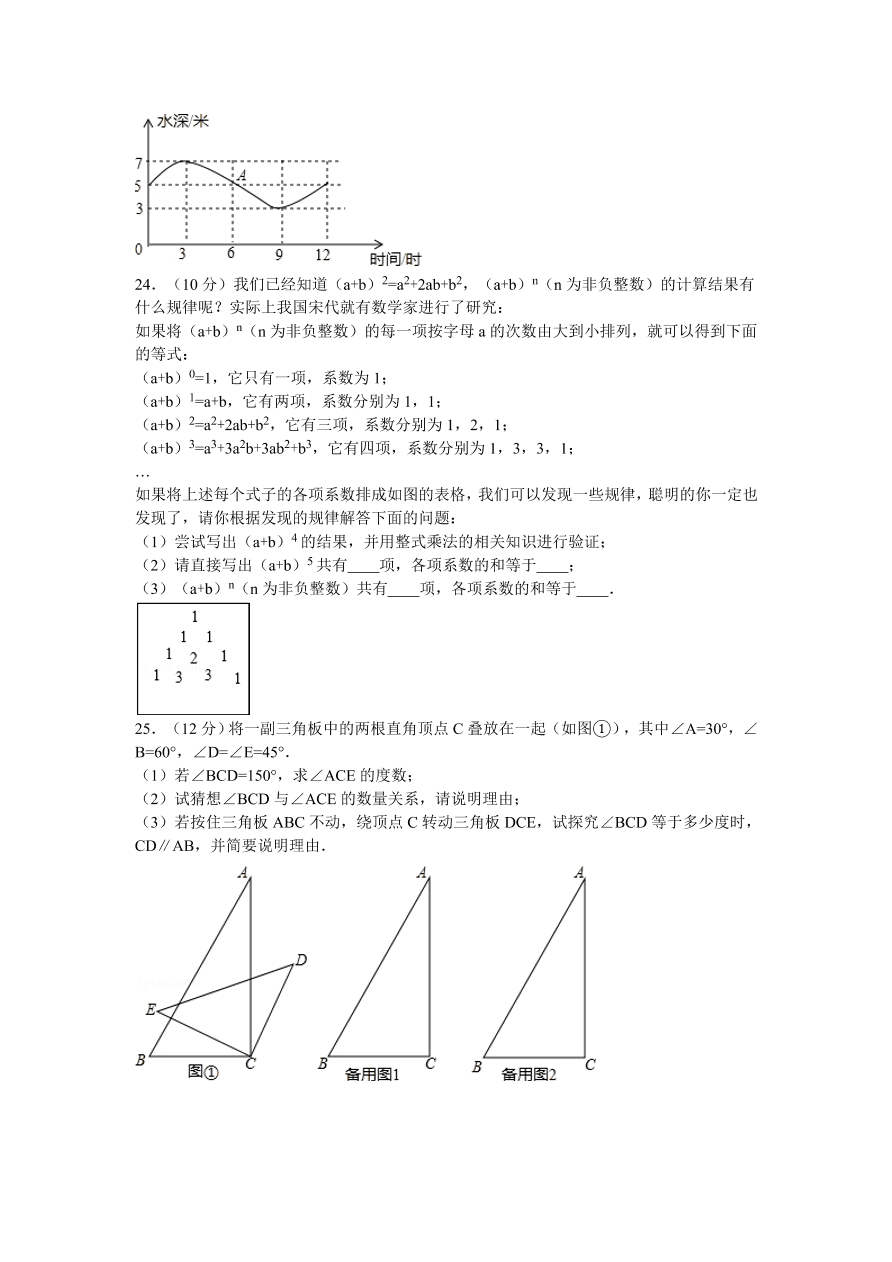 山东省青岛市胶州市七年级（下）期中数学试卷