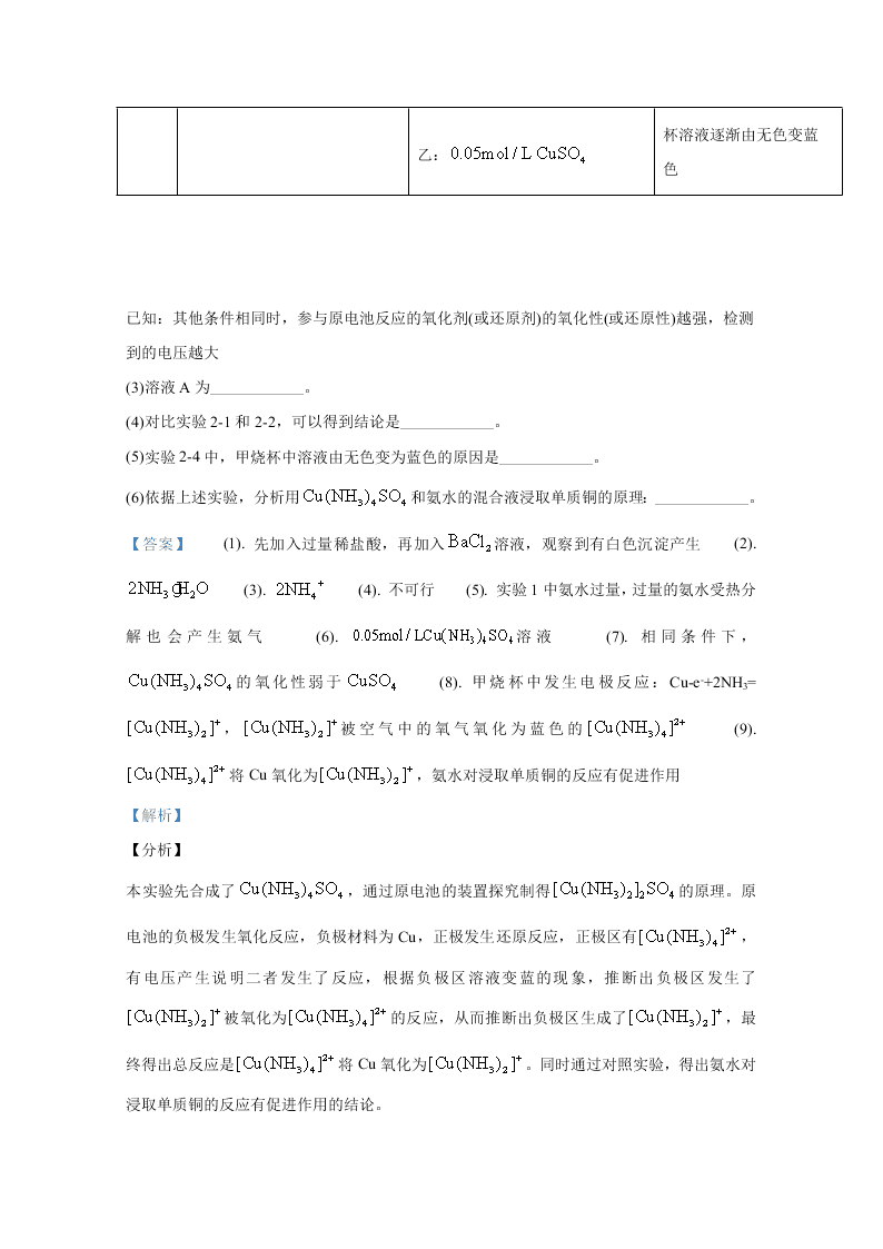 北京市海淀区2020届高三化学二模试题（Word版附解析）