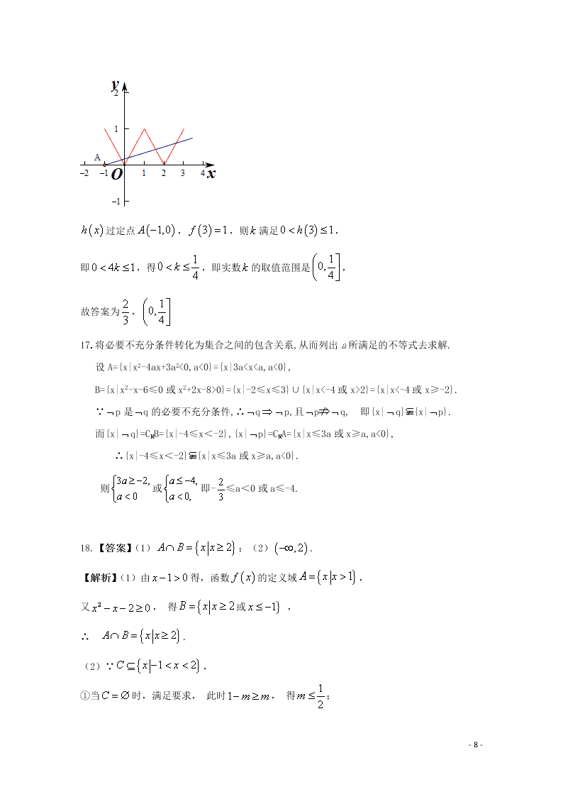 广东省云浮市纪念中学2021届高三数学9月月考试题（含答案）