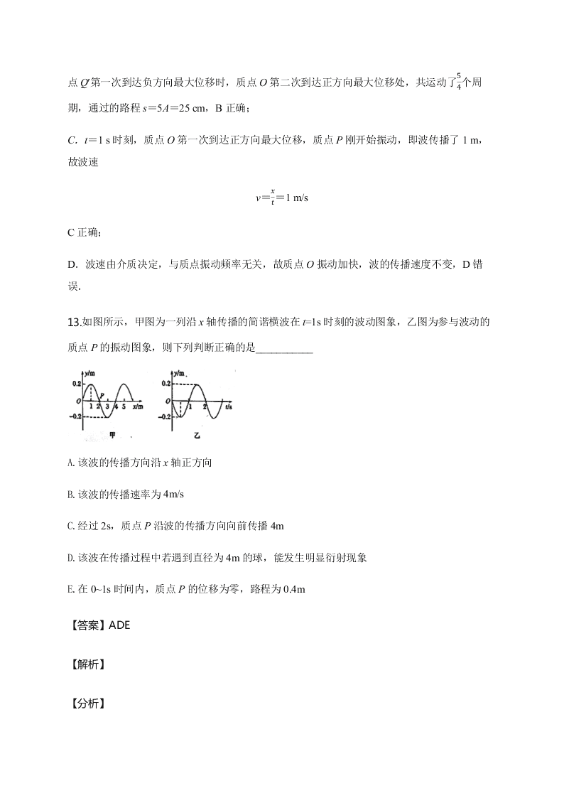 人教版高二物理暑假专练：机械波（word版含答案）