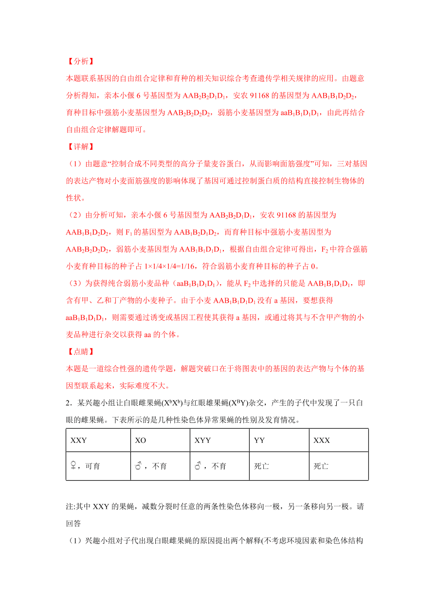 2020-2021学年高三生物一轮复习易错题08 生物的变异与育种