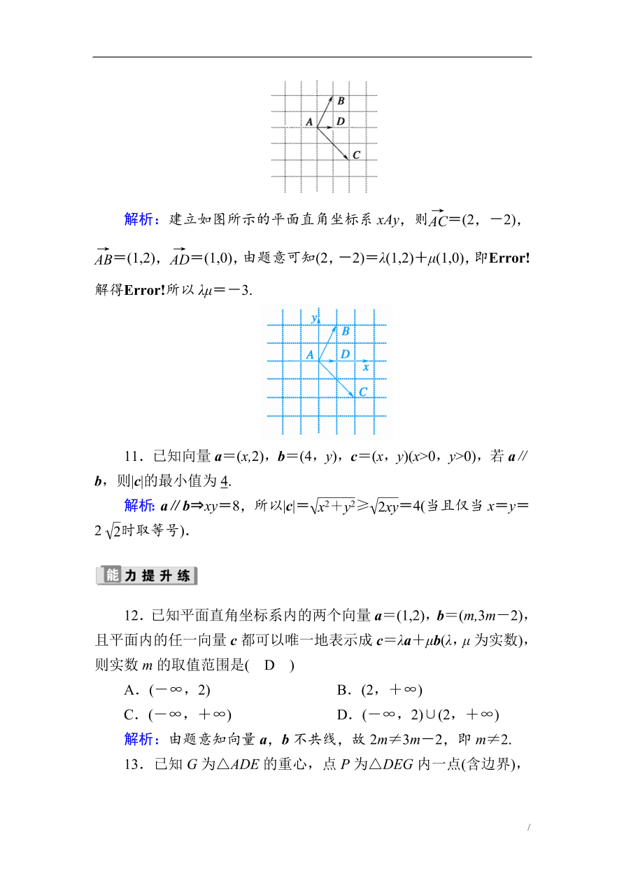 2020版高考数学人教版理科一轮复习课时作业27 平面向量基本定理及坐标表示（含解析）