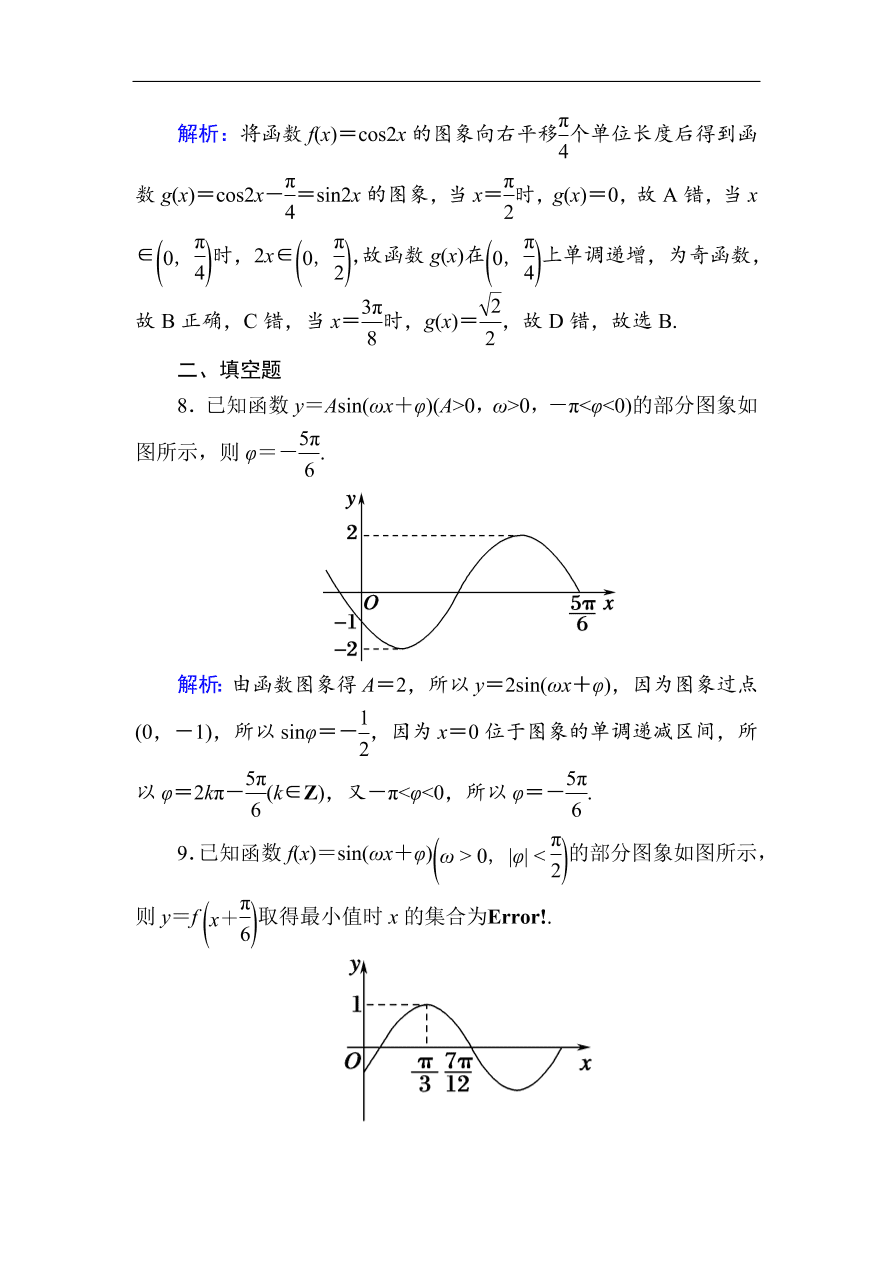 2020版高考数学人教版理科一轮复习课时作业22 三角函数的图象（含解析）