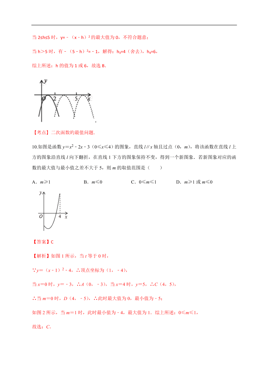 2020-2021学年初三数学第二十二章 二次函数（能力提升）