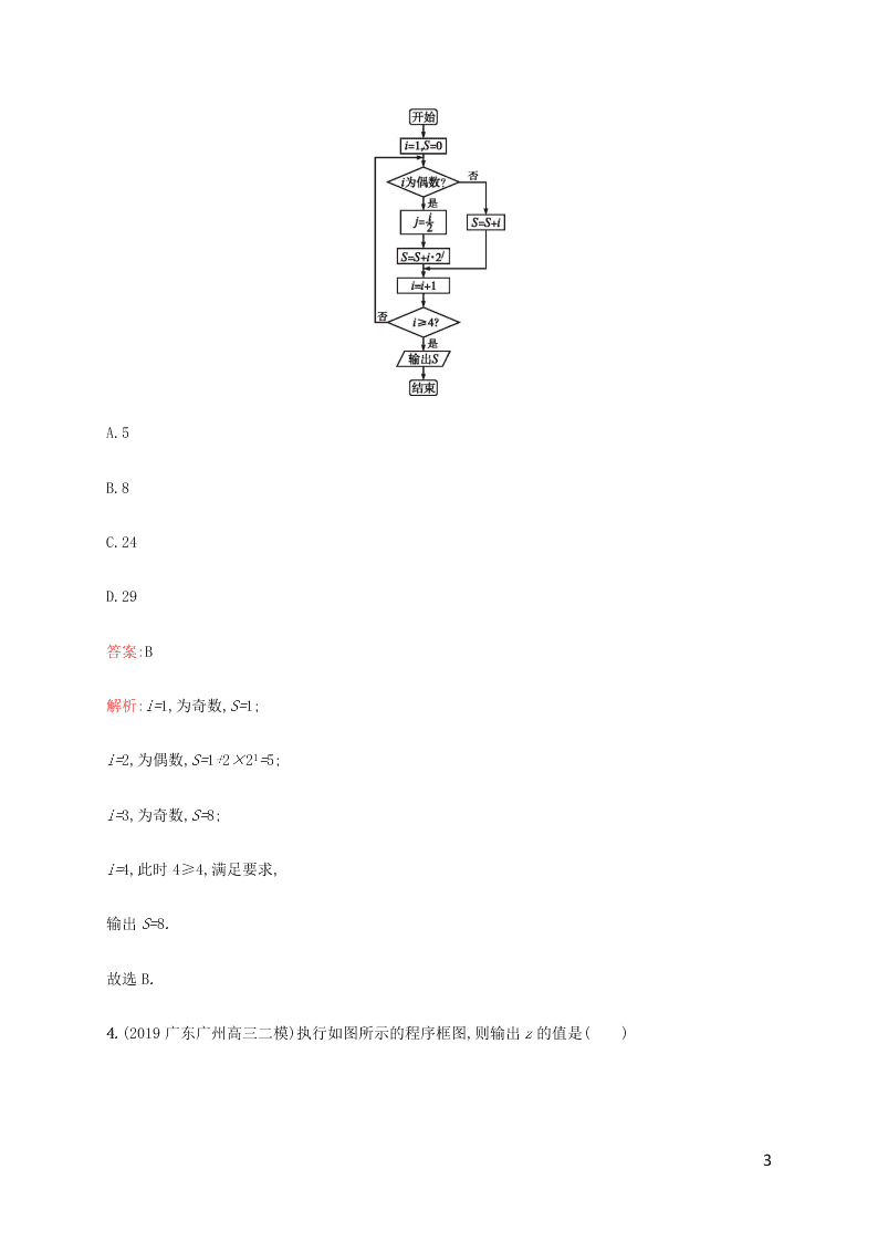 2021高考数学一轮复习考点规范练：53算法初步（含解析）