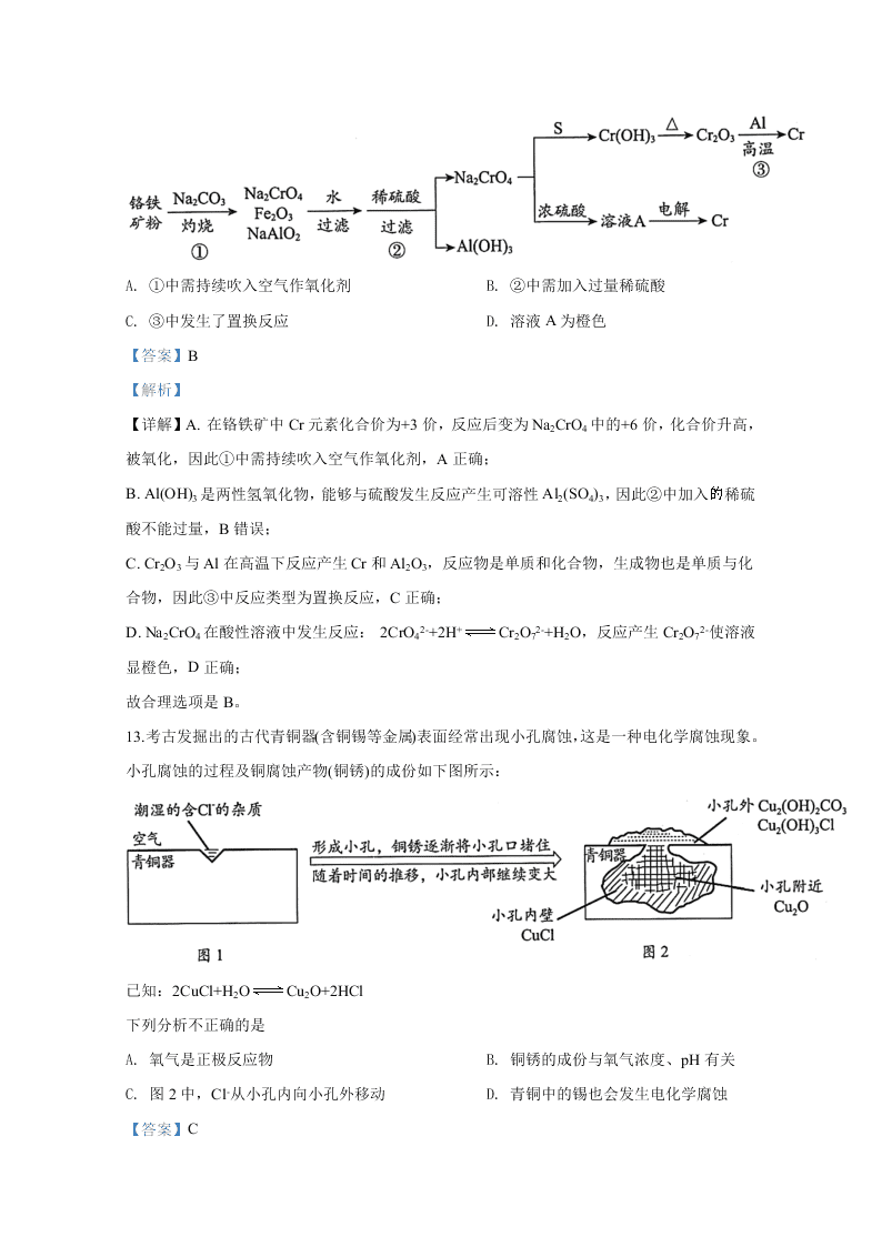 北京市海淀区2020届高三化学二模试题（Word版附解析）