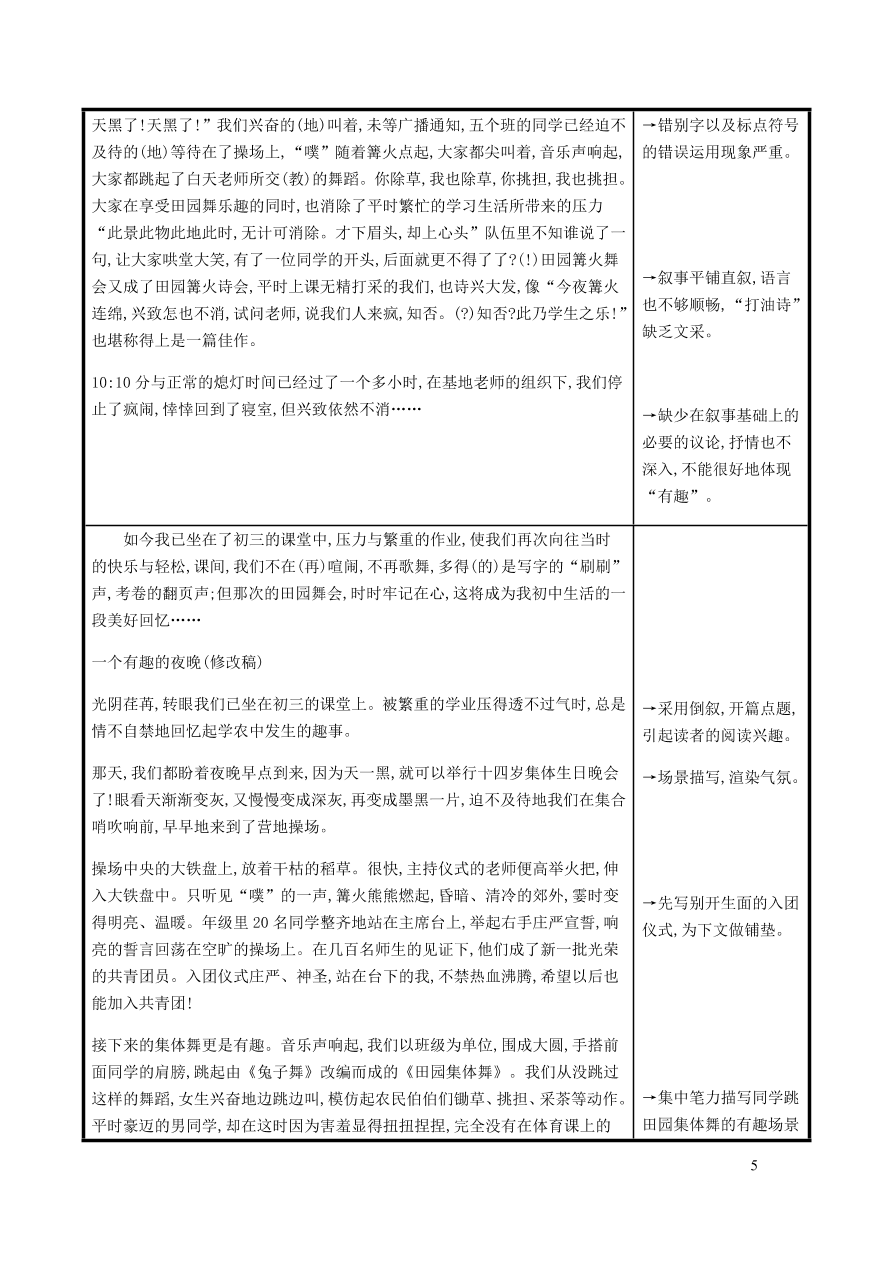 新人教版 九年级语文下册第四单元写作修改润色 同步练习（含答案）