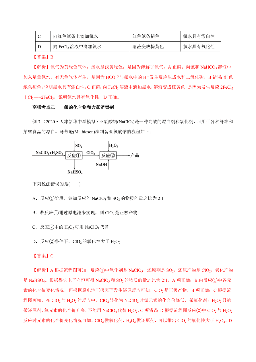 2020-2021学年高三化学一轮复习知识点第14讲 富集在海水中的元素——卤素