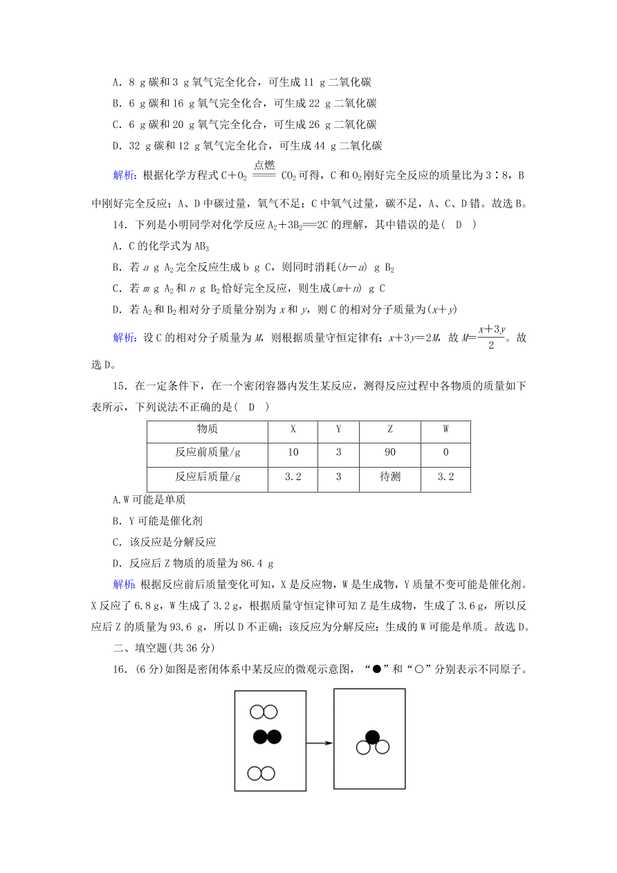 人教版九年级化学上册第五单元《化学方程式》评估测试卷及答案