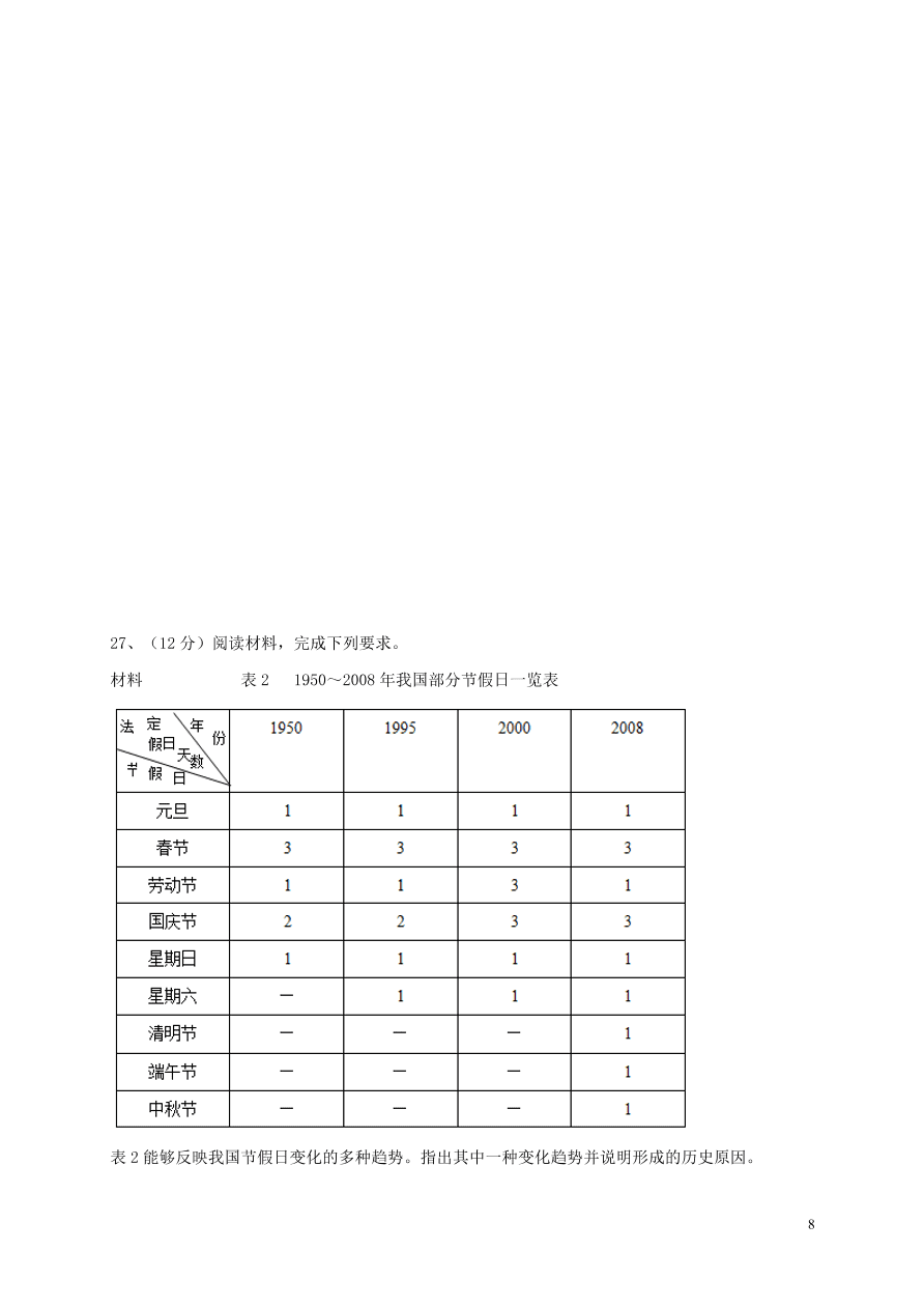 福建省莆田第二十五中学2020-2021学年高二历史上学期月考试题