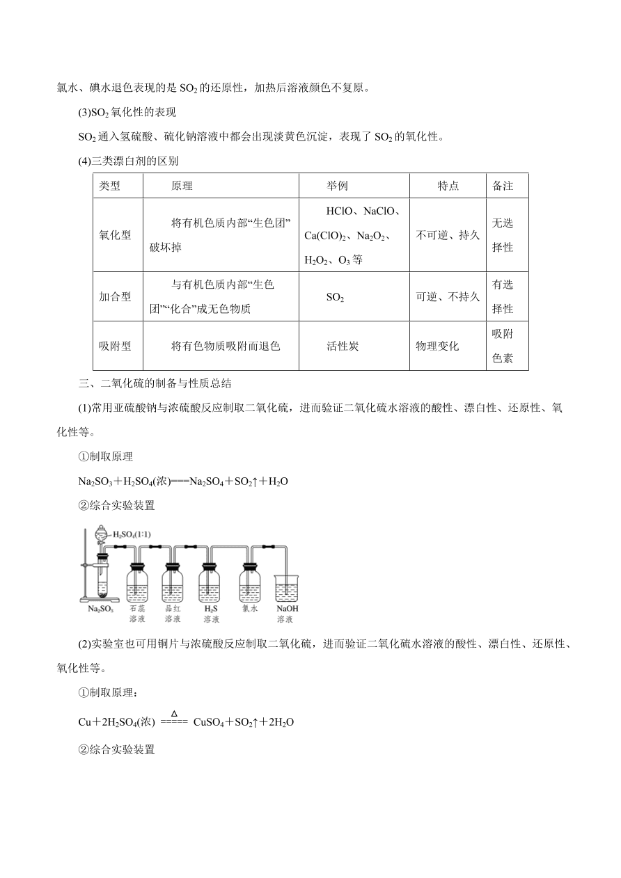 2020-2021学年高三化学一轮复习知识点第15讲 硫及其化合物