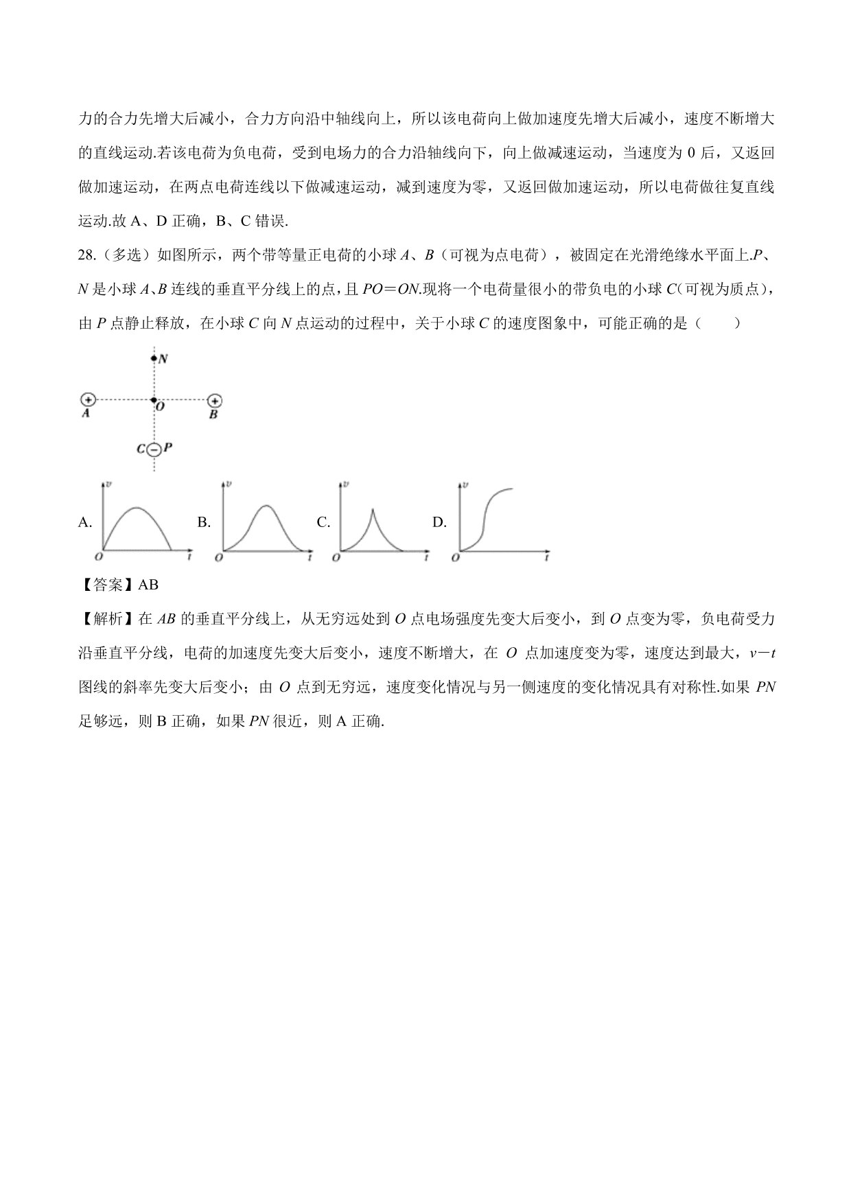 2020-2021学年高二物理：电场强度专题训练（含解析）