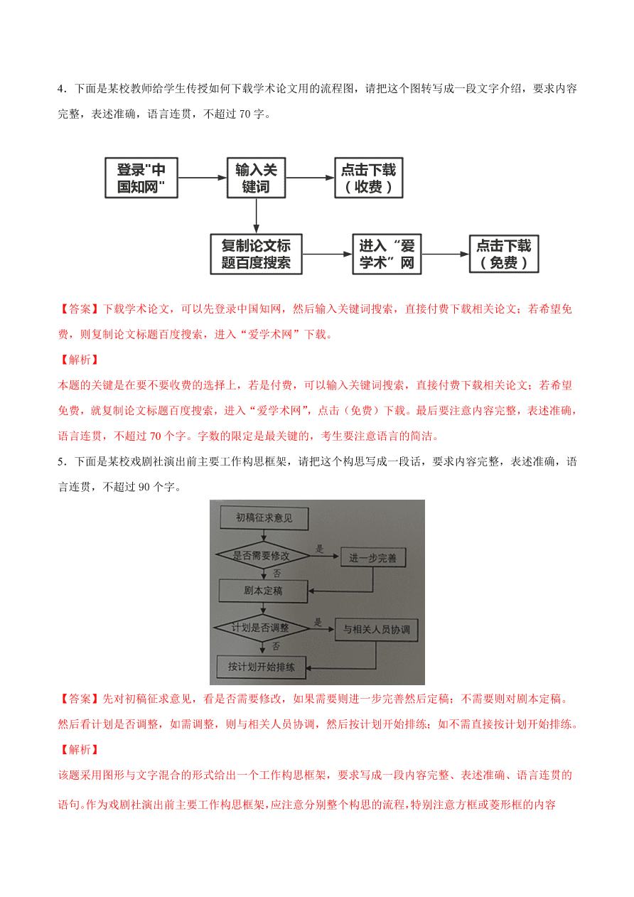 2020-2021学年高考语文一轮复习易错题50 语言表达之不明结构框架图构成