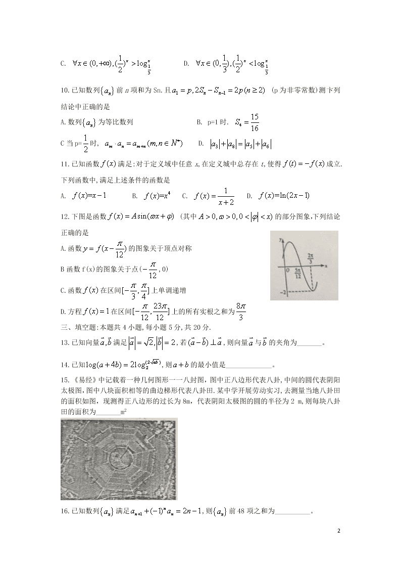 湖南省长沙市长郡中学2021届高三数学上学期月考试题（含答案）