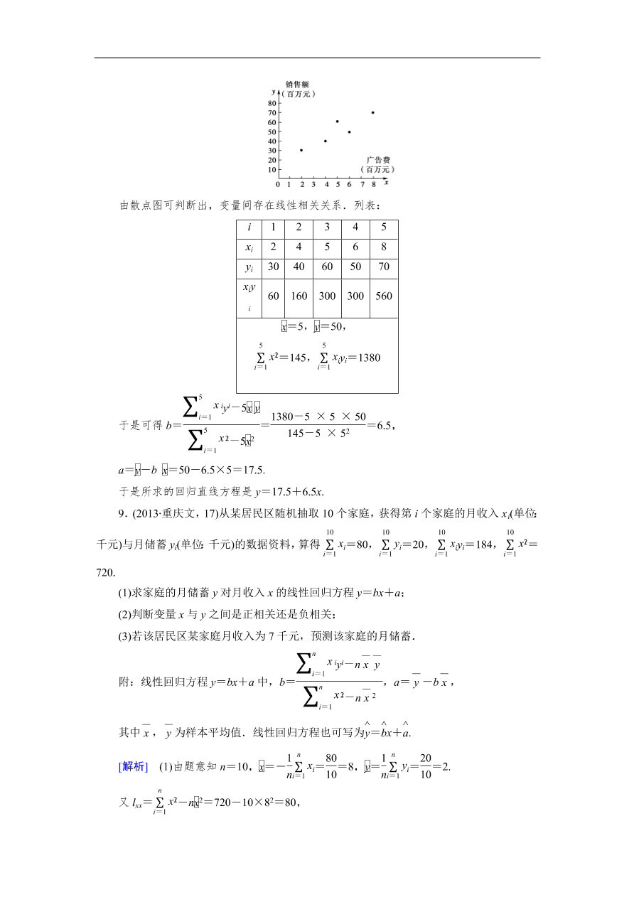 北师大版高三数学选修2-3《3.1回归分析》同步测试卷及答案